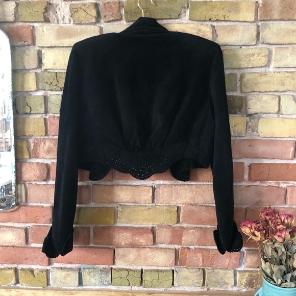 Vintage Rodeo Queen bolero black suede jacket by artist Jan Faulkner - Picture 6 of 10